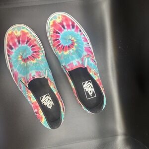Van's Woman's Size 9.5 Tie Dye Slip On Original Vans Skate Old Skool Shoes